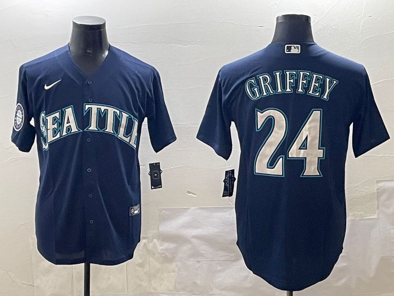 Men Seattle Mariners #24 Griffey Blue Game 2025 Nike MLB Jersey style 2